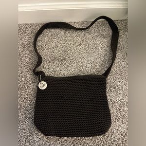 The Sak Dark Brown Woven/Knit Shoulder Purse